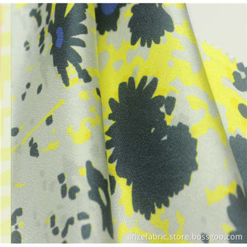 VISCOSE RAYON SATEEN CREPE digital printed fabric
